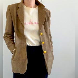 Escada wool micro-Herringbone Suit Jacket size 38